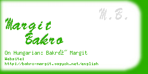 margit bakro business card