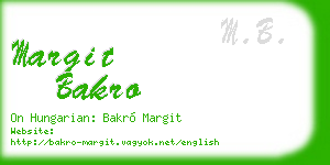 margit bakro business card